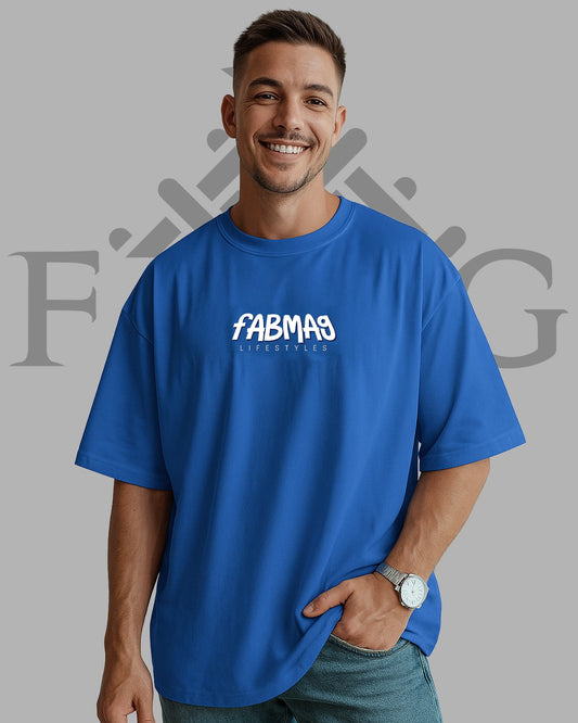 Blue Whale Men Oversized Printed T-shirt