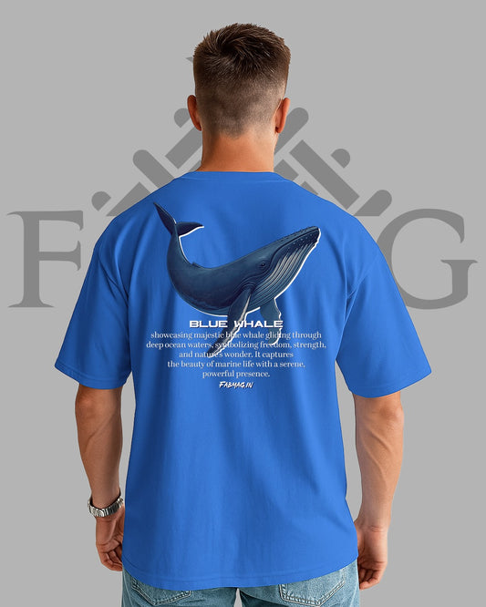 Blue Whale Men Oversized Printed T-shirt