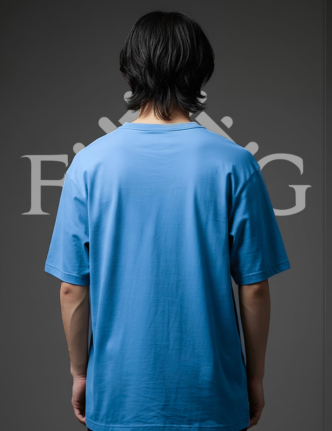 Blue Oversized Plain T-Shirt