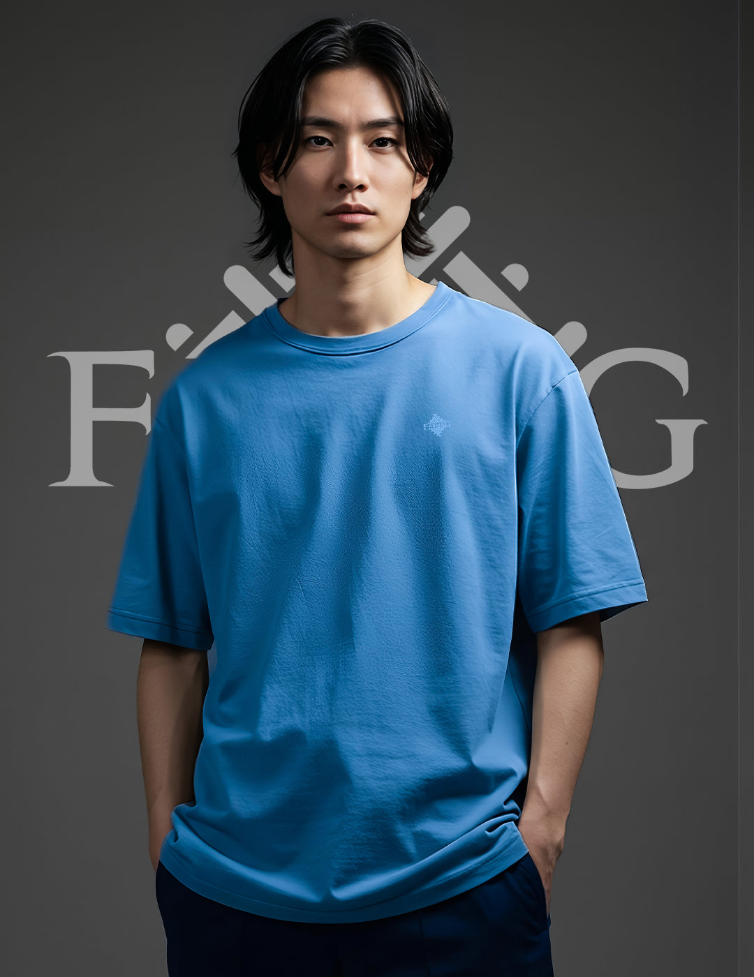 Blue Oversized Plain T-Shirt