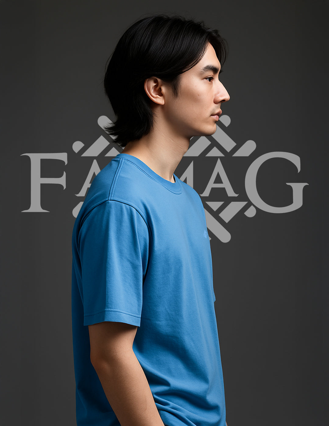 Blue Oversized Plain T-Shirt