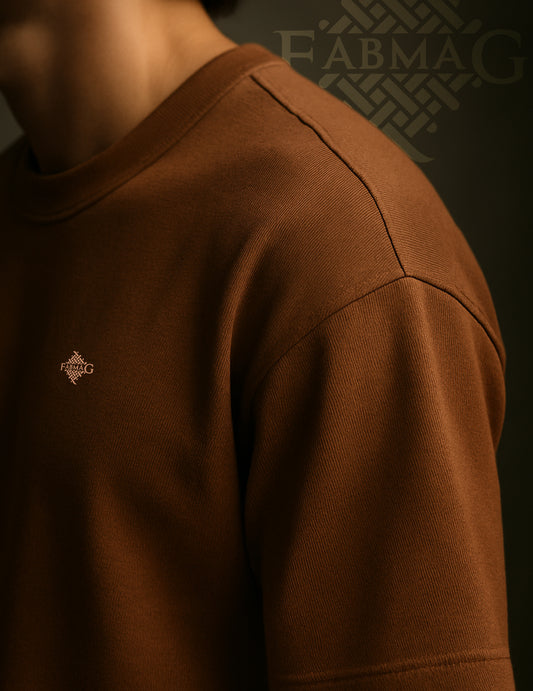 Brown Oversized Plain T-Shirt