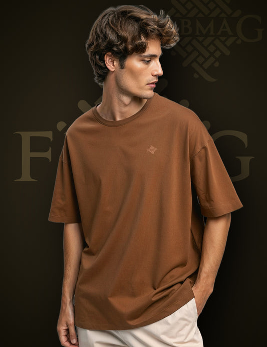Brown Oversized Plain T-Shirt