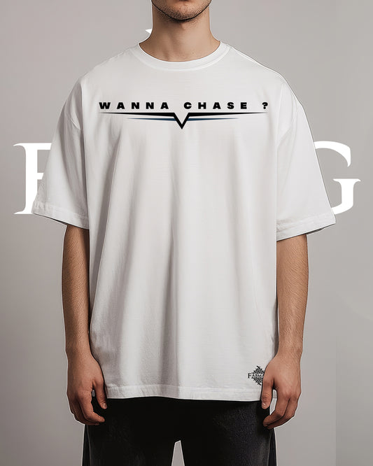 Oversized White Bugatti Graphic T-Shirt