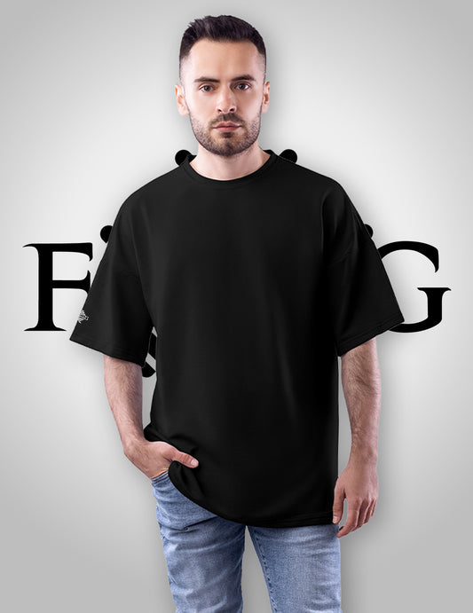 Black Oversized Plain T-Shirt